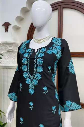 black roman silk blend kurta with pent