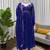 blue silk blend anarkali suit with dupatta