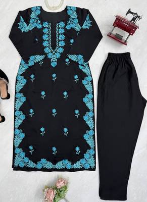 black roman silk blend kurta with pant 3