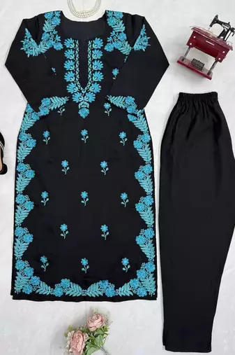 black roman silk blend kurta with pent