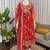 red georgette anarkali salwar suit with dupatta