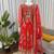 red georgette anarkali salwar suit with dupatta