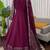 wine georgette anarkali salwar suit with dupatta