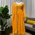 yellow silk blend anarkali suit with dupatta