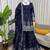 blue silk blend salwar suit with dupatta