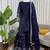 blue silk blend salwar suit with dupatta