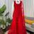 red soft net salwar suit with dupatta