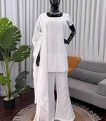 white georgette salwar suit with dupatta
