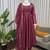 wine silk blend anarkali suit with dupatta
