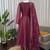 wine silk blend anarkali suit with dupatta