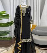 black georgette salwar suit with dupatta