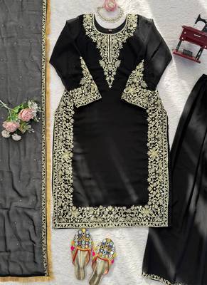 black georgette salwar suit with dupatta 2