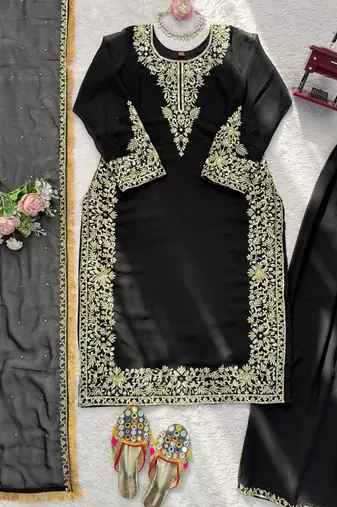black georgette salwar suit with dupatta