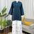 teal rayon kurta set
