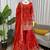 orange silk blend salwar suit with dupatta
