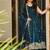 teal blue embroidered sharara suit set with dupatta