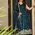 teal blue embroidered sharara suit set with dupatta