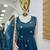 teal blue embroidered sharara suit set with dupatta