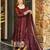 wine embroidered sharara suit set with dupatta