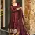 wine embroidered sharara suit set with dupatta