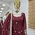 wine embroidered sharara suit set with dupatta