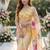 Yellow Color Digital Print And Real Mirror Work Silk Blend Saree