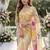Yellow Color Digital Print And Real Mirror Work Silk Blend Saree