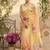 Yellow Color Digital Print And Real Mirror Work Silk Blend Saree