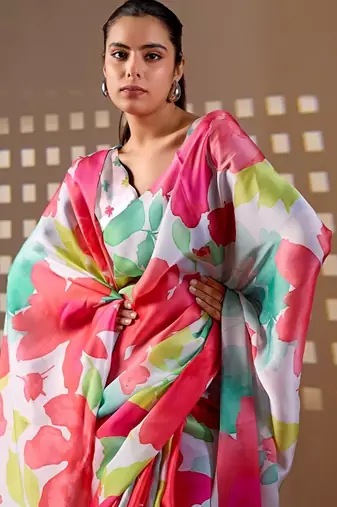 Elegant Multicolor Floral Printed Saree for Women