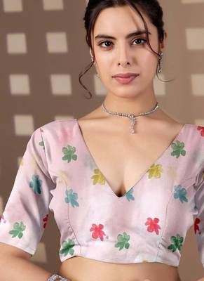 Elegant Multicolor Floral Printed Saree for Women 5