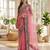 pink embroidered organza saree