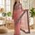 pink embroidered organza saree