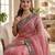 pink embroidered organza saree