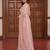 peach embroidered net saree