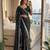 black embroidered satin saree