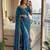 sky_blue embroidered satin saree