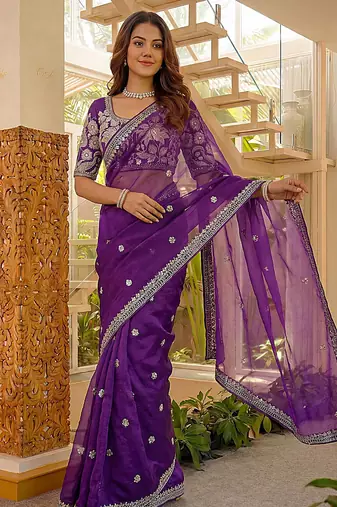 blue embroidered art_silk saree