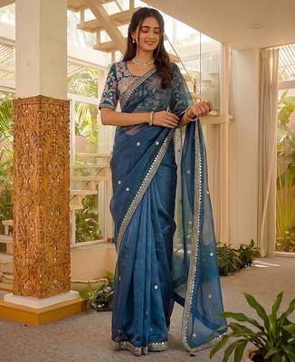 sky_blue embroidered art_silk saree 1