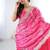 pink embroidered satin saree