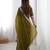 olive embroidered satin saree