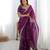 purple embroidered satin saree