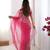 pink embroidered organza saree