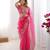 pink embroidered organza saree