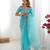sky_blue embroidered organza saree