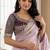 Lavender Color Embroidery theard Work Satin Saree
