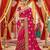 Slub chiffon wedding wear saree in rani pink with embroidery work & crystal stone work