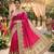 Model silk wedding wear saree in pink with embroidery work & crystal stone work