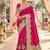 Model silk wedding wear saree in pink with embroidery work & crystal stone work