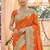 Model silk wedding wear saree in orange with embroidery work & crystal stone work