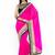 Pure georgette party wear saree in pink with embroidery work